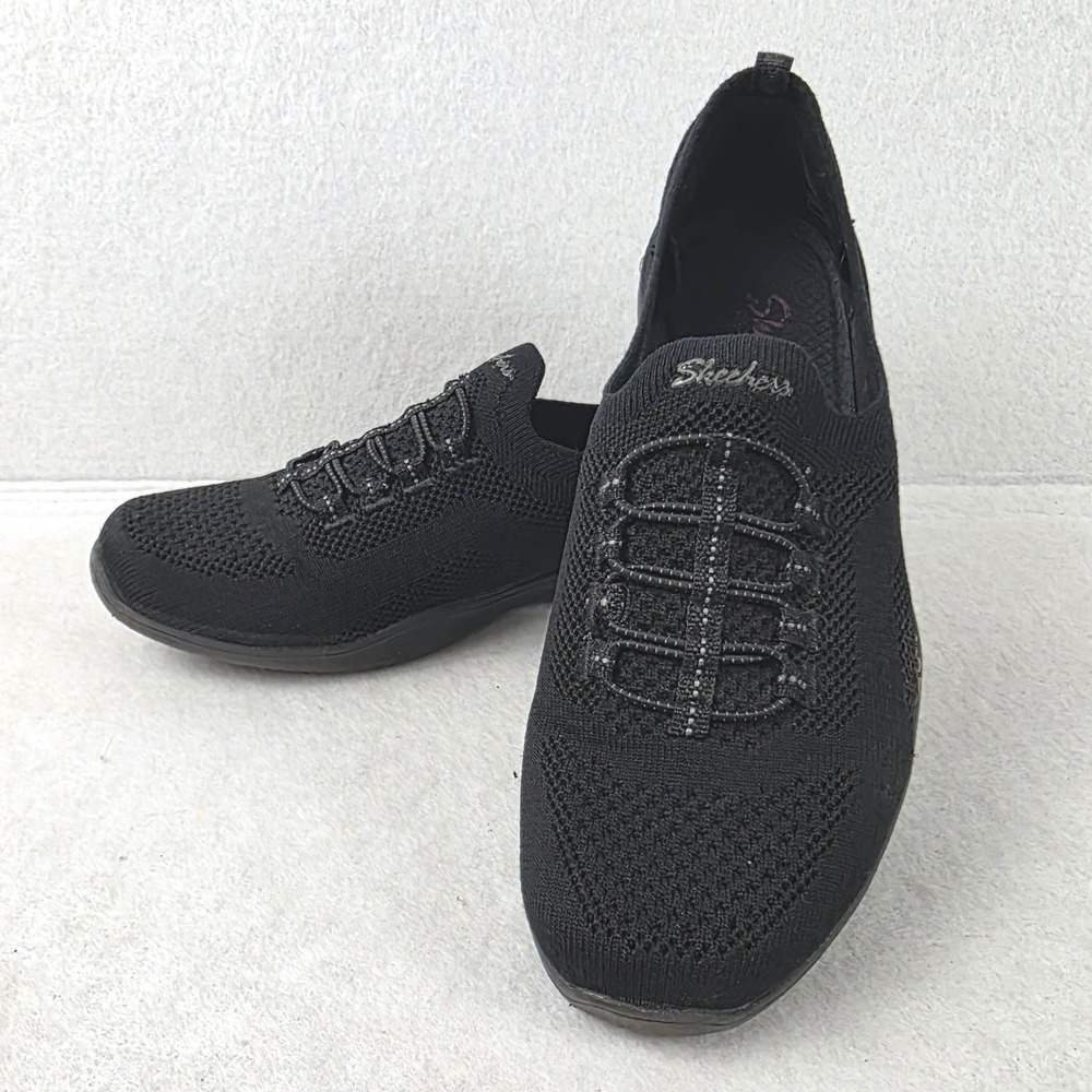 Skechers Newbury St Every Angle Womens 8.5 Black Slip On Sneakers 100033 BBK